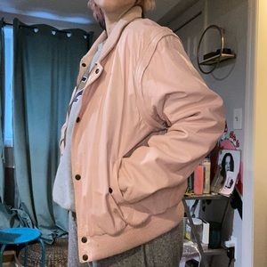 Pink leather Hard Rock Cafe bomber jacket vintage
